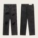 Men's Black & Gray Distressed Jeans – Slim Straight-Leg Denim Pants With Patchwork & Rips, Streetwear Style For Casual & Urban Wear_mkmklike.com