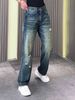 Distressed Men's Jeans | Streetwear Relaxed Straight Fit | Ripped & Washed Denim Pants_mkmklike.com