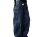 American Design Curved Knife Jeans Men's Spring And Autumn New Style Loose Wide Leg Banana Deep Blue Sickle Pants_mkmklike.com