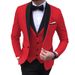 Large men's suit slim fit double fork groom's dress 2-piece set, formal casual solid color_mkmklike.com