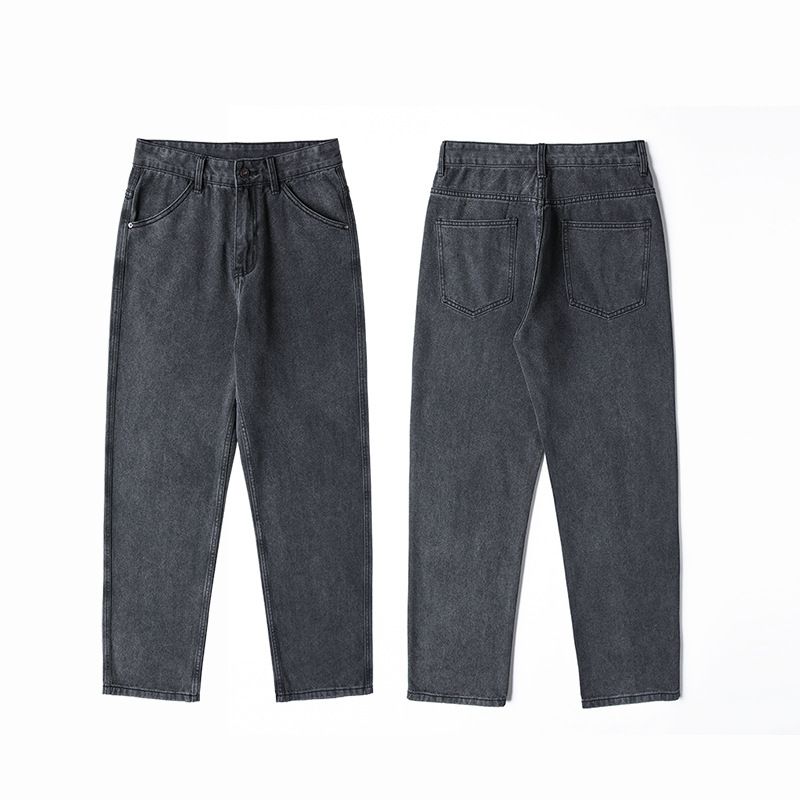 Vintage Washed Denim Jeans – Relaxed Straight Fit, Anti-Wrinkle & Everyday Essential (Sizes 29-34)_mkmklike.com
