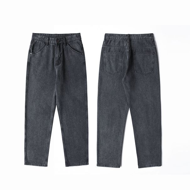 Vintage Washed Denim Jeans – Relaxed Straight Fit, Anti-Wrinkle & Everyday Essential (Sizes 29-34)_mkmklike.com