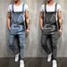 Men's Clothing Fashion Men's Strappy Denim Rompers Ripped Jeans Trousers Trendy Pop Work Clothes_mkmklike.com