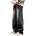 Workwear Jeans Men 2025 Spring Autumn American High Street Wide Design Trendy Brand Loose Straight Leg Pants_mkmklike.com