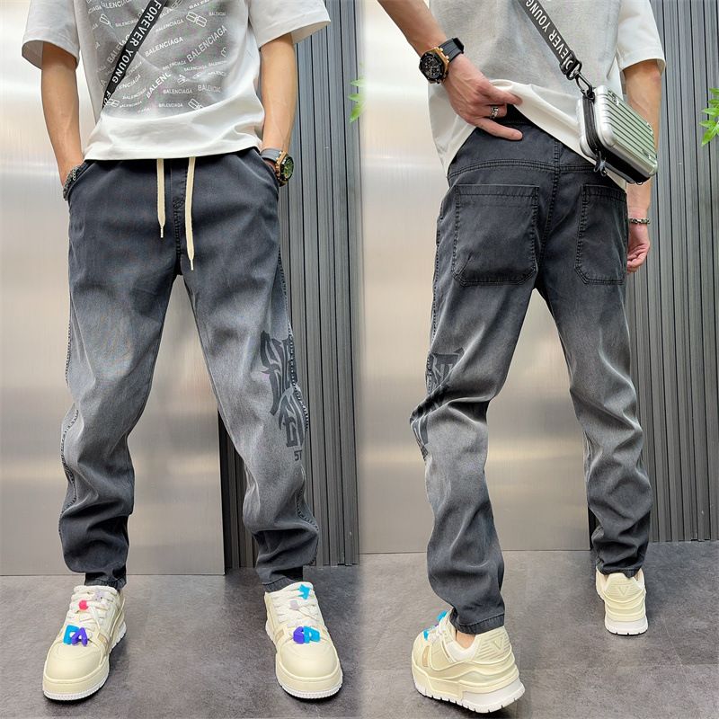 Men's Slim Fit Stretch Jeans - Comfortable Cotton Casual Pants For Everyday Wear (Black Grey, 28-36)_mkmklike.com