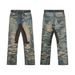 Men's Clothing Men's Straight Leg Washed Denim Pants With 3D Digital Print - Comfortable Cotton Jeans For Casual Wear (Blue, S/M/L/XL)_mkmklike.com