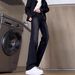 Black And Gray Washed Jeans Men's Spring And Autumn High Street Retro Loose And Thin Versatile Trendy Brand Micro-pull Pants Washed And Old_mkmklike.com