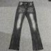 Men's & Women's Black Wash High Waist Flared Jeans - Retro Straight Leg Denim Pants With Stretch, Clean Fit For Casual Streetwear_mkmklike.com