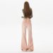 Minghai American Retro Rainbow Pink Jeans For Women, New Low-waist, Trendy, Floor-length, Non-tight-fitting, Slightly_mkmklike.com