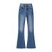 Women's Clothing High Waist Retro Style Stretch Flared Jeans Slimming Butt Lifting 4 Way Stretch Regular Fit England Style Spring New Arrival_mkmklike.com