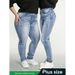 Woven I 18 W4782 Dropshipping Cross-Border New Men's Jeans Plus Size Solid Color Denim_mkmklike.com