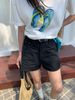 Women's Clothing Style Women's Denim Shorts Casual Summer A-Line Slim Fit Hot Pants Wide Leg Rolled Hem Hot Girl_mkmklike.com