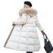 Women's Clothing new slim fit large fur collar long cotton coat_mkmklike.com