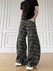 Retro Cleanfit Camo Jeans - Relaxed Carpenter Pants With Curved Hem (S-XXXL, Washed Green)_mkmklike.com