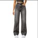 Women's Relaxed Straight Leg Jeans - High-Stretch Cotton Denim Pants With Distressed Wash (3 Colors, 5 Sizes)_mkmklike.com
