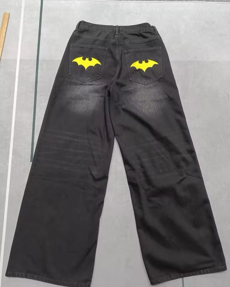 Men's Clothing High Street Jeans Hip Hop Loose Design Street Straight Wide Leg Trousers_mkmklike.com