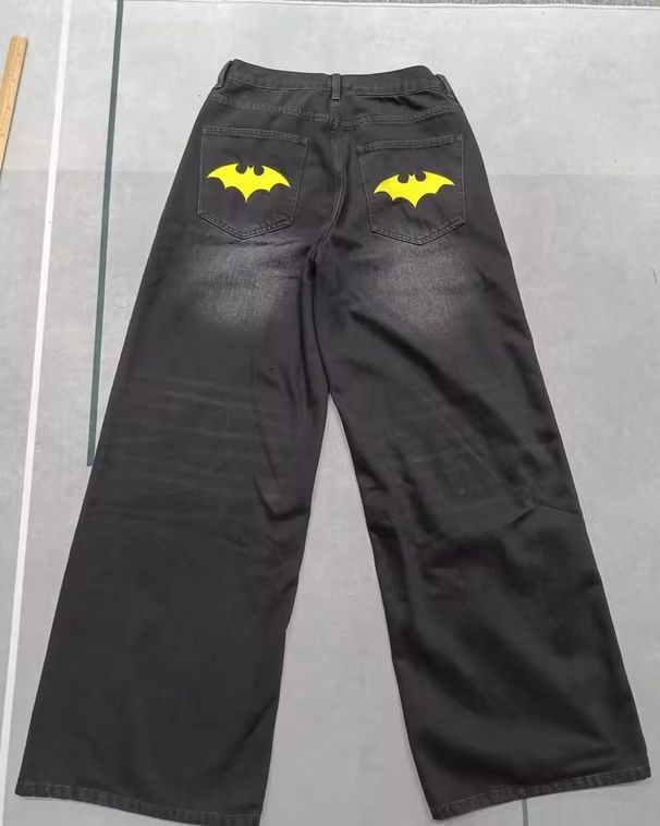 Men's Clothing High Street Jeans Hip Hop Loose Design Street Straight Wide Leg Trousers_mkmklike.com