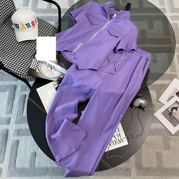 Women's new summer style, fashionable and stylish, goods, short-sleeved wide-leg pants, two-piece suit_mkmklike.com