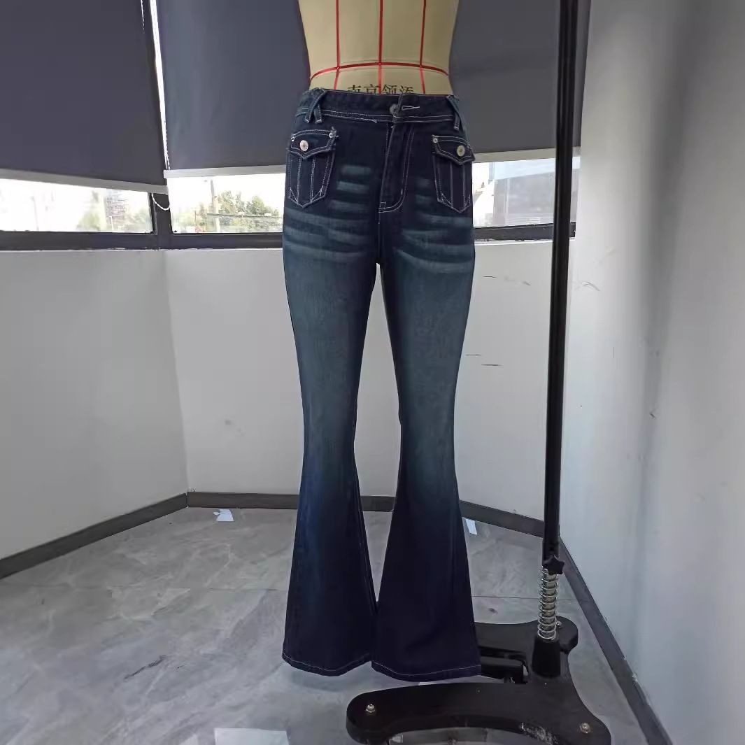 Mid-Rise Slim Fit Stretch Denim Pants – Vintage Washed Distressed Jeans With Ripped Details, Comfortable Skinny Trousers For Women_mkmklike.com