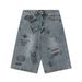 Men's Clothing Summer Retro Graffiti Cropped Jeans Men's Street High Waisted Wide Leg Shorts Couple_mkmklike.com