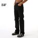 EF JEANS | 2024 New American Street Trend Fashion Pure Black Ripped Slim-fit Jeans Ruffian Handsome_mkmklike.com