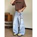Digital Printing Graffiti Ink Jeans Trendy Brand Personalized Washed Loose Straight Mopping Flared Pants For Men And Women_mkmklike.com