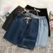 Men's Clothing Summer Denim Shorts Loose Fit 5/8 Length Japanese Hong Kong Style Casual Wide Leg Mid Length Student Trendy Brand_mkmklike.com