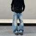 Nordmann American Style Vibe Retro Washed Vintage Dirty Dyed Jeans For Men High Street Trend Loose Wide Leg Ripped Scimitar Pants_mkmklike.com