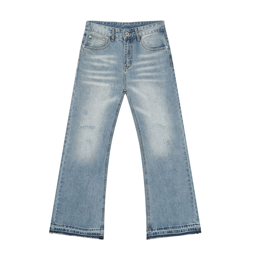 Men's Clothing Basic Simple Washed Flared Jeans Casual_mkmklike.com
