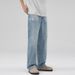 LKTM Men's Wear # American Washed Ice Blue Jeans For Men, With A Sense Of Luxury, Simple Versatile, Loose And Ripped 67F_mkmklike.com