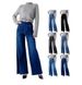 Plus Size Wide Leg Jeans For Women – High Waist, Stretch Comfort & Multi-Pocket Design (Spring Collection, 6 Colors & Extended Sizes)_mkmklike.com
