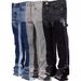 Men's Stretch Denim Cargo Pants - Straight Leg Vintage Workwear With Patchwork & Layered Design For Casual Street Style_mkmklike.com