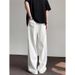 Nordmann White Jeans Men 2025 New Straight Loose Trendy Brand Basic Solid Color Cool Versatile Casual Pants_mkmklike.com