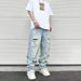 Loom 2023 Retro Washed Distressed Ripped Jeans For Men Ins European And American High Street Straight Long Pants Trend_mkmklike.com