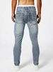Men's Clothing Slim Fit Stretch Motorcycle Jeans Ripped Patchwork Trousers Street Style Fashion_mkmklike.com