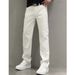 Men's Clothing Summer Thin White Jeans Men's Fashionable Simple Solid Color Straight Casual Pants Loose Versatile Slim Trousers_mkmklike.com