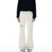 LKTM Men's Slim Fit Flared Jeans White Vibe Lace Up High Street Workwear Style Denim_mkmklike.com