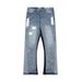 High Street Net Red Ink Splash Print Trousers Washed Jeans_mkmklike.com