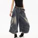 Design Sense, Multiple Pockets, Pleated Workwear Jeans, Men's Summer American Loose Spot Washed Seven Quarter Shorts_mkmklike.com