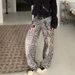 Men’s Retro Straight-Leg Jeans – High-Waisted Cotton Denim Pants With Leopard Print & Distressed Wash (M-3XL, Streetwear Essential)_mkmklike.com