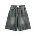 Men's Clothing Summer New Washed Denim Shorts Loose Casual Versatile Shorts Trendy High Street Straight Shorts_mkmklike.com