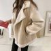 Women's Shearling Jacket Winter - Thick Fleece Lined Bomber Coat With Faux Fur Collar (S-2XL, Beige/Camel/Khaki/Mocha)_mkmklike.com