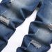 Men's Distressed Zip Fly Jeans - High Street Fashion Denim Pants With Washed Finish & Ripped Details - Straight Fit Cotton Trousers For Casual Wear_mkmklike.com