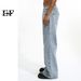 EF JEANS | 2023 New American Retro White Slightly Pulled Pants Slim Washed Straight Wide-leg Jeans Men_mkmklike.com