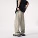 Men's High Street Vibe Trendy Yellow Mud Dyed Washed Distressed Jeans Loose Straight Wide Leg Pants American Retro Style_mkmklike.com