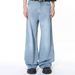 Men's Clothing Autumn Style American Retro Washed Pattern Simple Straight Tube Drape Mopping Casual Jeans_mkmklike.com