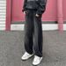 High Street Six Pocket Curved Knife Nostalgic Patchwork Jeans Men's Straight Leg Loose Pants Semi Elastic Button Style_mkmklike.com
