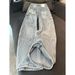 Women's High-Waisted Retro Wide-Leg Jeans – Vintage Letter Print & Comfort Fit (S-XL, Light Blue)_mkmklike.com