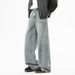 2025 Washed Denim Pants For Men's Four Seasons, New Loose Wide Design, Showing Height And Straight Leg Rest_mkmklike.com