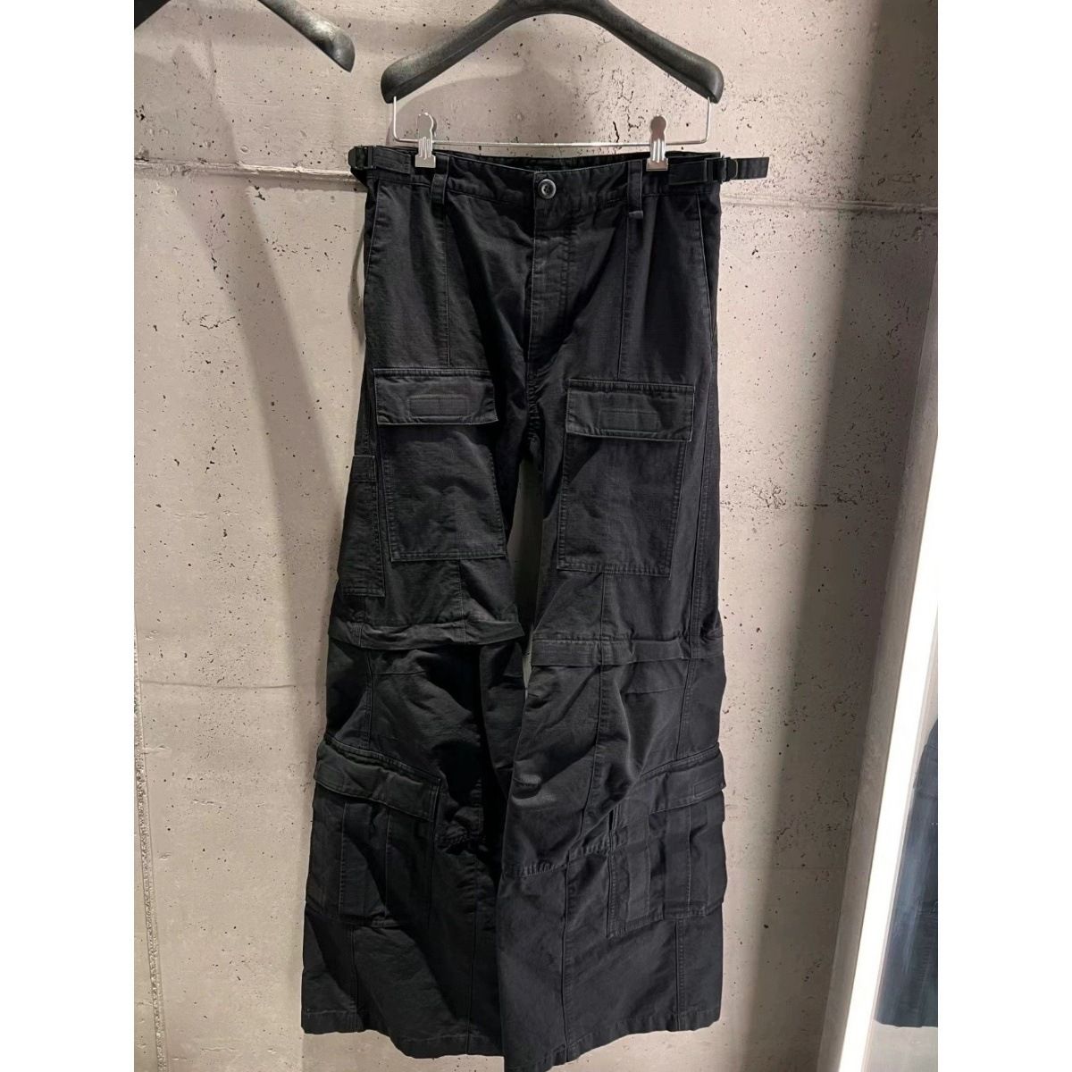 Men's Clothing Heavy Washed Multi Pocket Detachable Flared Overalls For Men And Women Cargo Same Style Pants_mkmklike.com
